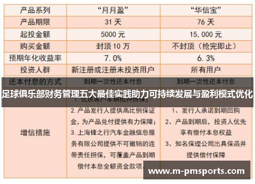 足球俱乐部财务管理五大最佳实践助力可持续发展与盈利模式优化